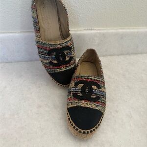CHANEL Tweed Multicolor Espadrilles